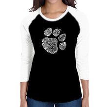 Load image into Gallery viewer, Cat Paw - Women&#39;s Raglan Baseball Word Art T-Shirt