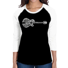 Load image into Gallery viewer, Country Guitar - Women&#39;s Raglan Baseball Word Art T-Shirt