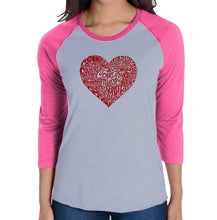 Load image into Gallery viewer, Country Music Heart - Women&#39;s Raglan Baseball Word Art T-Shirt