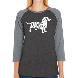 Dachshund  - Women's Raglan Word Art T-Shirt