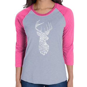 Types of Deer - Women's Raglan Baseball Word Art T-Shirt