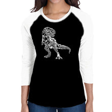 Load image into Gallery viewer, Dino Pics - Women&#39;s Raglan Baseball Word Art T-Shirt