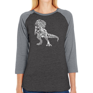 Dino Pics - Women's Raglan Baseball Word Art T-Shirt