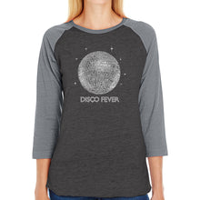 Load image into Gallery viewer, Disco Ball - Women&#39;s Raglan Baseball Word Art T-Shirt