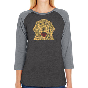 Dog - Women's Raglan Baseball Word Art T-Shirt