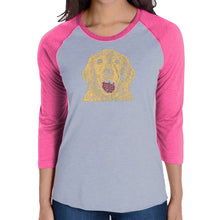 Load image into Gallery viewer, Dog - Women&#39;s Raglan Baseball Word Art T-Shirt