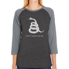 Load image into Gallery viewer, DONT TREAD ON ME - Women&#39;s Raglan Baseball Word Art T-Shirt