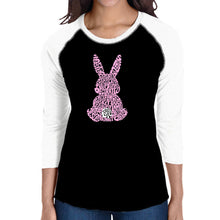 Load image into Gallery viewer, Easter Bunny  - Women&#39;s Raglan Word Art T-Shirt