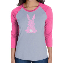 Load image into Gallery viewer, Easter Bunny  - Women&#39;s Raglan Word Art T-Shirt
