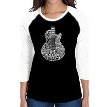 Load image into Gallery viewer, Rock Guitar - Women&#39;s Raglan Baseball Word Art T-Shirt