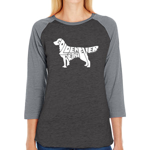 Golden Retreiver - Women's Raglan Baseball Word Art T-Shirt