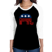 Load image into Gallery viewer, REPUBLICAN GRAND OLD PARTY - Women&#39;s Raglan Baseball Word Art T-Shirt