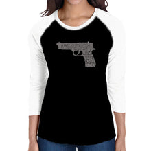 Load image into Gallery viewer, RIGHT TO BEAR ARMS - Women&#39;s Raglan Baseball Word Art T-Shirt