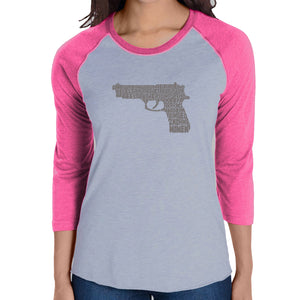 RIGHT TO BEAR ARMS - Women's Raglan Baseball Word Art T-Shirt