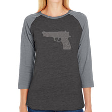 Load image into Gallery viewer, RIGHT TO BEAR ARMS - Women&#39;s Raglan Baseball Word Art T-Shirt