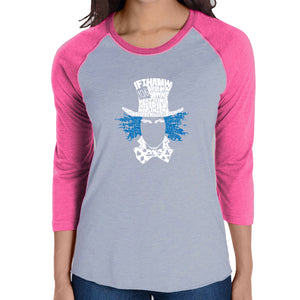The Mad Hatter - Women's Raglan Baseball Word Art T-Shirt