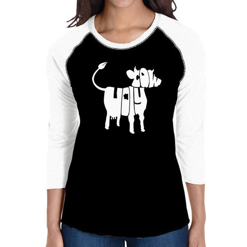 Holy Cow  - Women's Raglan Word Art T-Shirt