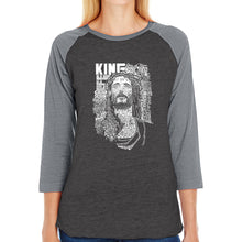 Load image into Gallery viewer, JESUS - Women&#39;s Raglan Baseball Word Art T-Shirt