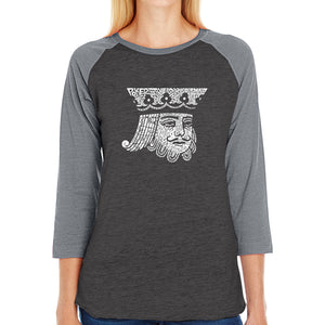 King of Spades - Women's Raglan Baseball Word Art T-Shirt