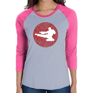 Types of Martial Arts - Women's Raglan Baseball Word Art T-Shirt
