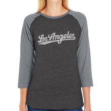 Load image into Gallery viewer, LOS ANGELES NEIGHBORHOODS - Women&#39;s Raglan Baseball Word Art T-Shirt