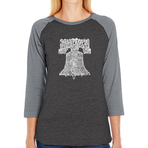 Liberty Bell - Women's Raglan Baseball Word Art T-Shirt