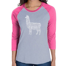 Load image into Gallery viewer, Llama Mama  - Women&#39;s Raglan Word Art T-Shirt