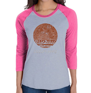 Occupy Mars - Women's Raglan Baseball Word Art T-Shirt