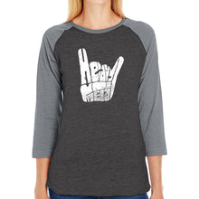 Load image into Gallery viewer, Heavy Metal - Women&#39;s Raglan Baseball Word Art T-Shirt
