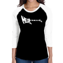 Load image into Gallery viewer, Metal Head - Women&#39;s Raglan Baseball Word Art T-Shirt