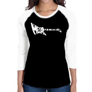 Metal Head - Women's Raglan Baseball Word Art T-Shirt