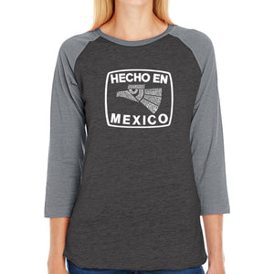 HECHO EN MEXICO - Women's Raglan Baseball Word Art T-Shirt