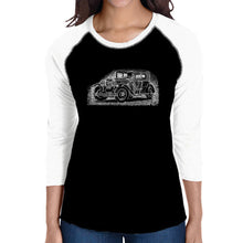 Load image into Gallery viewer, Legendary Mobsters - Women&#39;s Raglan Baseball Word Art T-Shirt