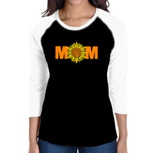 Load image into Gallery viewer, Mom Sunflower  - Women&#39;s Raglan Word Art T-Shirt