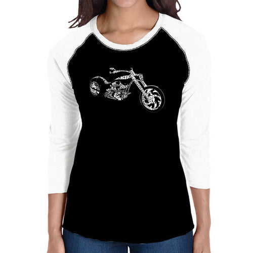 MOTORCYCLE - Women's Raglan Baseball Word Art T-Shirt
