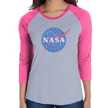 Load image into Gallery viewer, NASA&#39;s Most Notable Missions - Women&#39;s Raglan Baseball Word Art T-Shirt