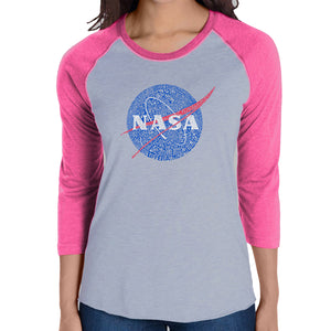 NASA's Most Notable Missions - Women's Raglan Baseball Word Art T-Shirt