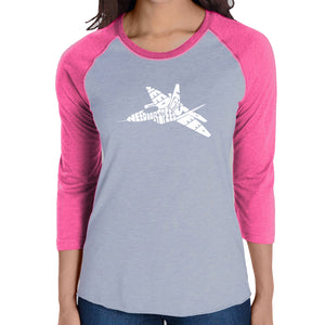 FIGHTER JET NEED FOR SPEED - Women's Raglan Baseball Word Art T-Shirt