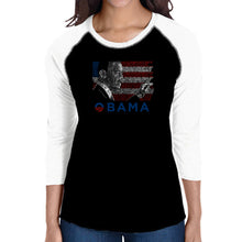 Load image into Gallery viewer, OBAMA AMERICA THE BEAUTIFUL - Women&#39;s Raglan Baseball Word Art T-Shirt