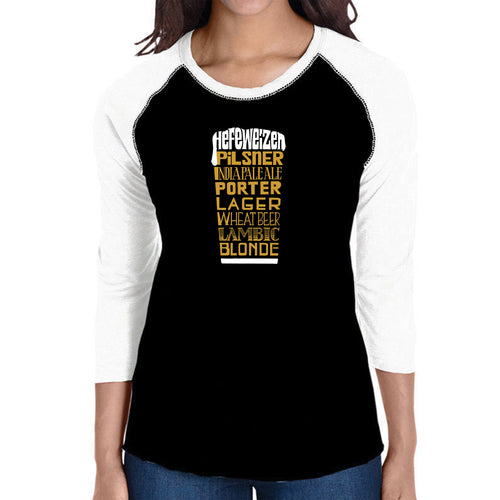 Styles of Beer  - Women's Raglan Word Art T-Shirt