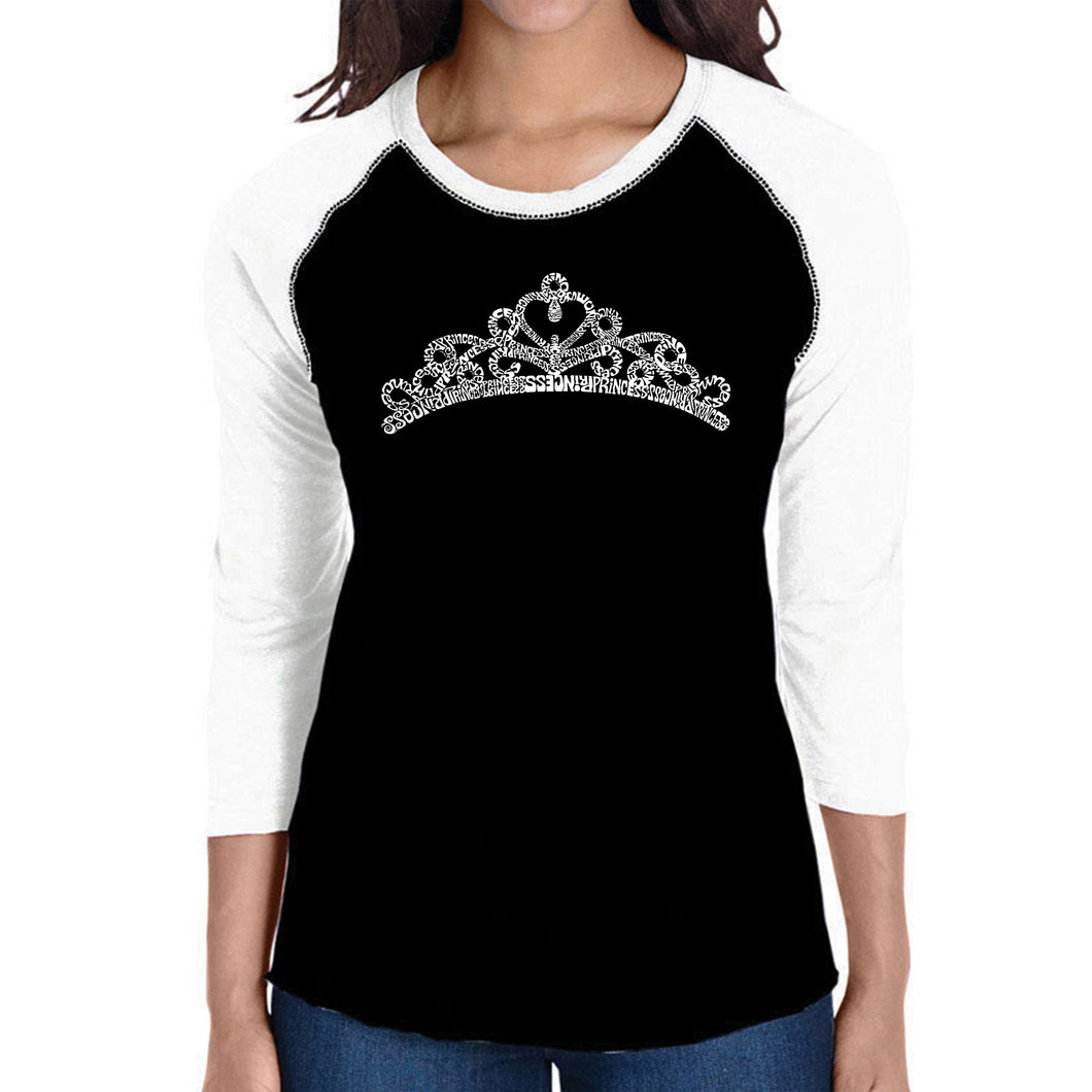 Princess Tiara - Women's Raglan Baseball Word Art T-Shirt