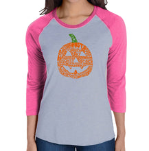 Load image into Gallery viewer, Pumpkin - Women&#39;s Raglan Baseball Word Art T-Shirt
