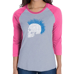 Punk Mohawk - Women's Raglan Baseball Word Art T-Shirt