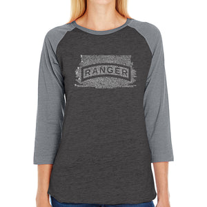 The US Ranger Creed - Women's Raglan Baseball Word Art T-Shirt