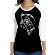Load image into Gallery viewer, Grim Reaper  - Women&#39;s Raglan Word Art T-Shirt