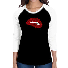 Load image into Gallery viewer, Savage Lips - Women&#39;s Raglan Baseball Word Art T-Shirt
