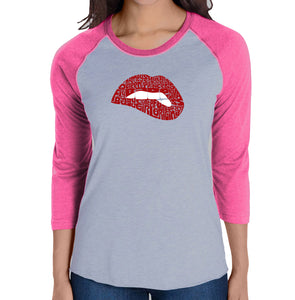 Savage Lips - Women's Raglan Baseball Word Art T-Shirt