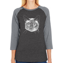 Load image into Gallery viewer, Siamese Cat  - Women&#39;s Raglan Baseball Word Art T-Shirt