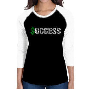 Success  - Women's Raglan Word Art T-Shirt