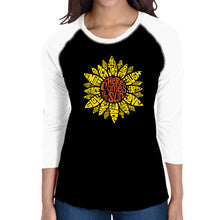 Load image into Gallery viewer, Sunflower  - Women&#39;s Raglan Word Art T-Shirt